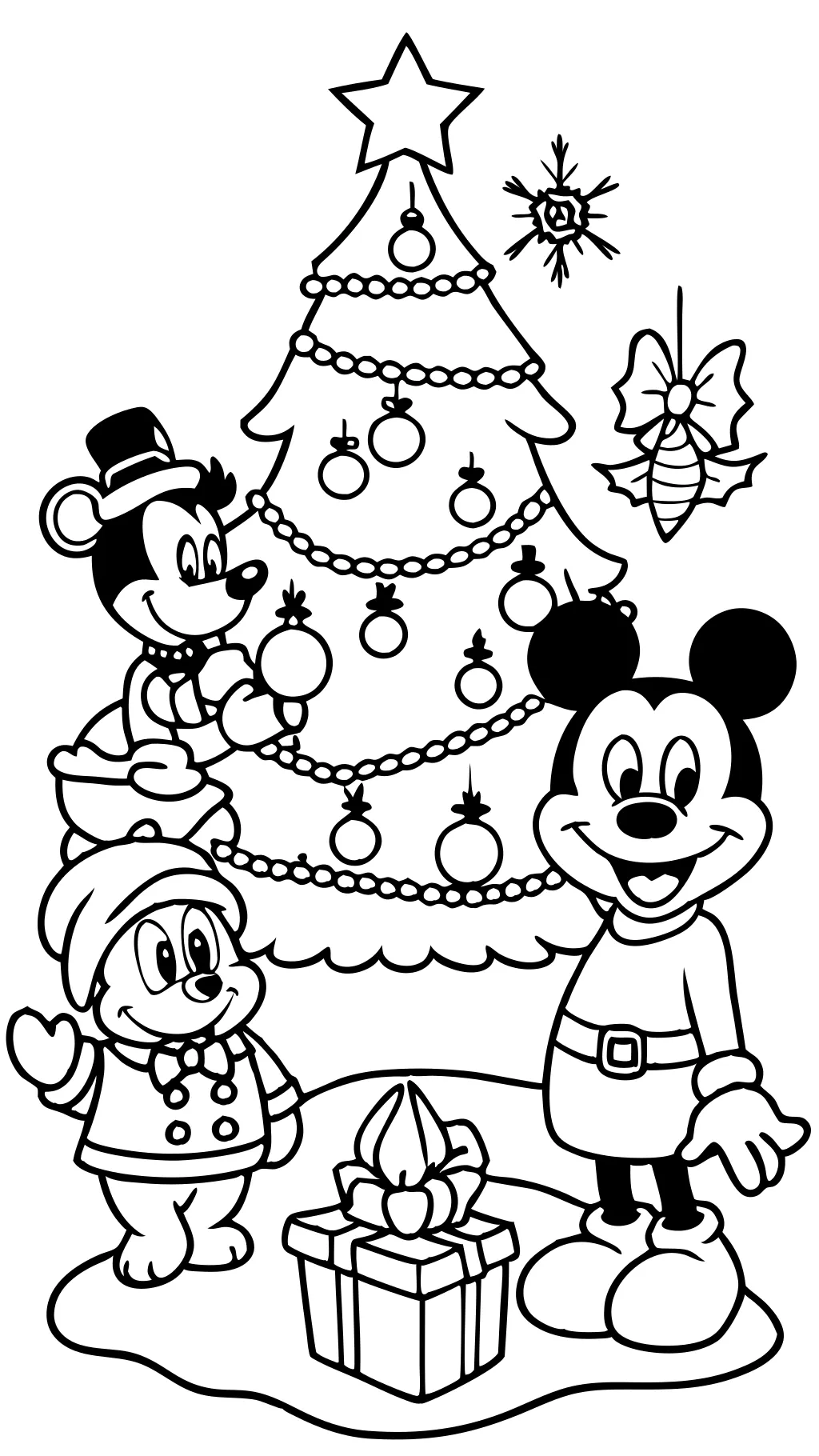 Páginas para colorear de Navidad imprimibles Disney